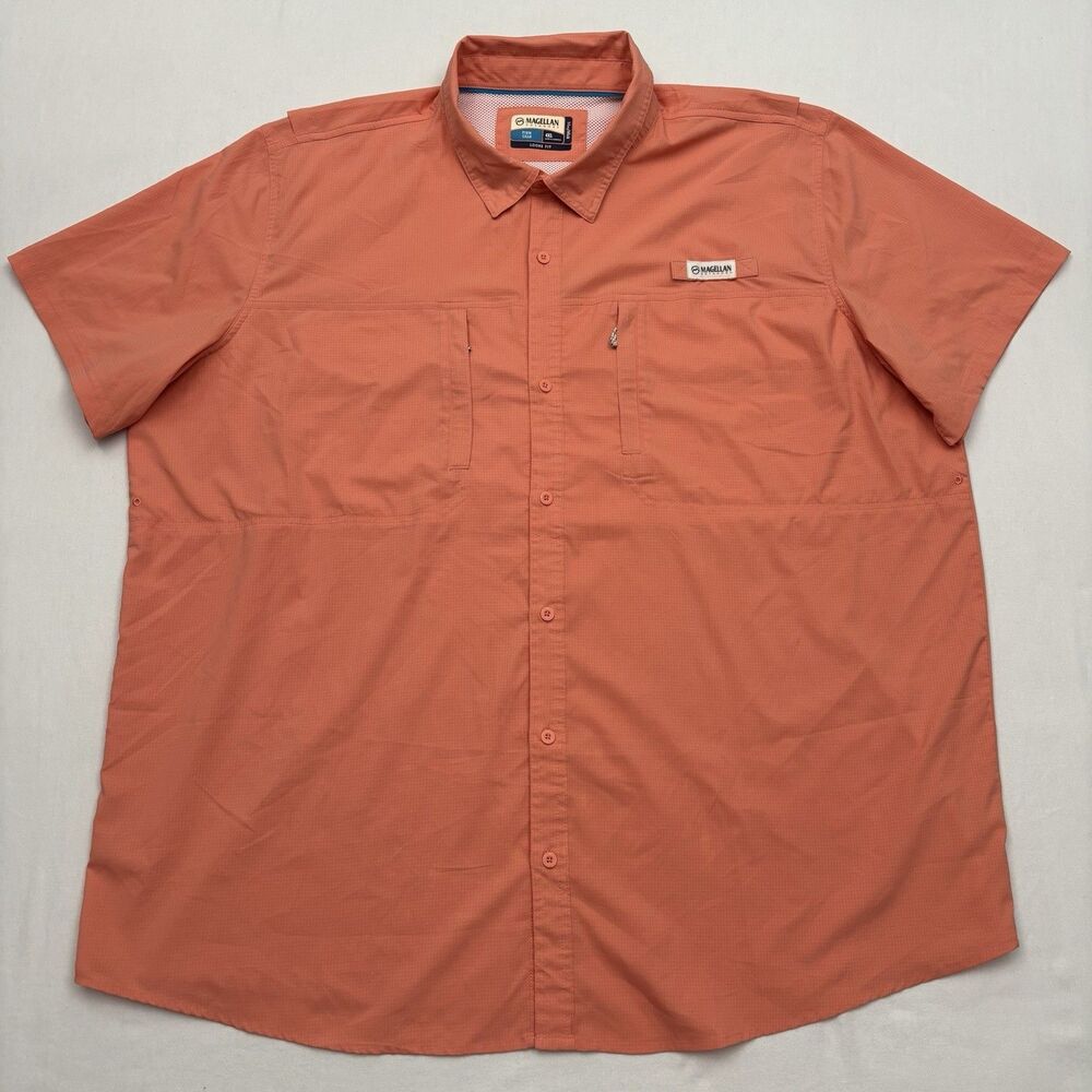 Magellan Outdoors Vented Fishing Shirt Wicking Relaxed Fit Fish Gear Men's 4XL